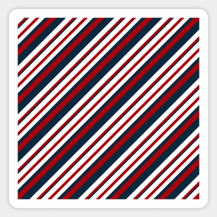 Red and Navy Blue Nautical Stripes Magnet